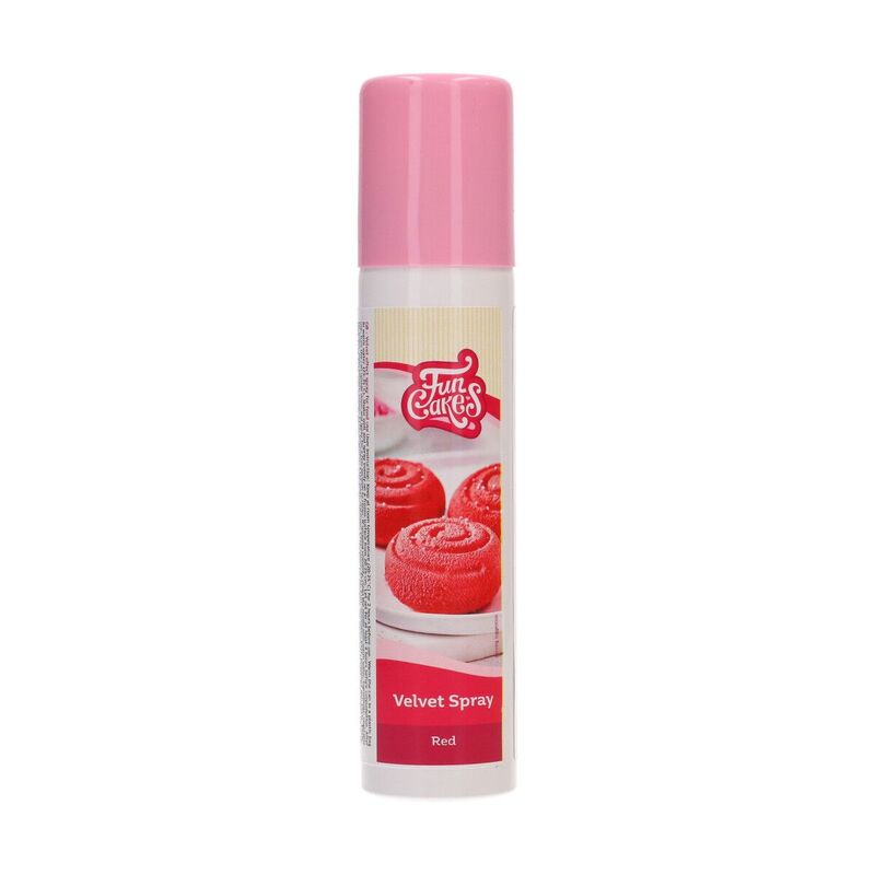 Sprej Velvet sametový efekt červený 100 ml FunCakes
